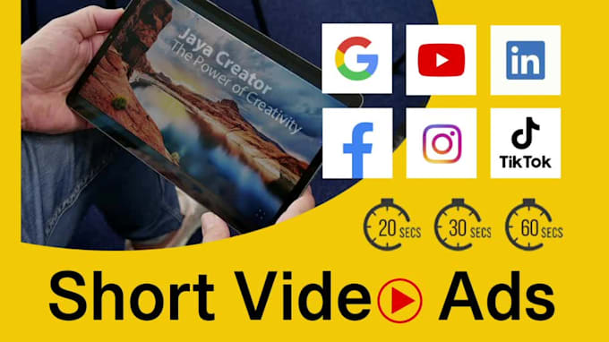 create short video ad for google, youtube, fb, ig promotion