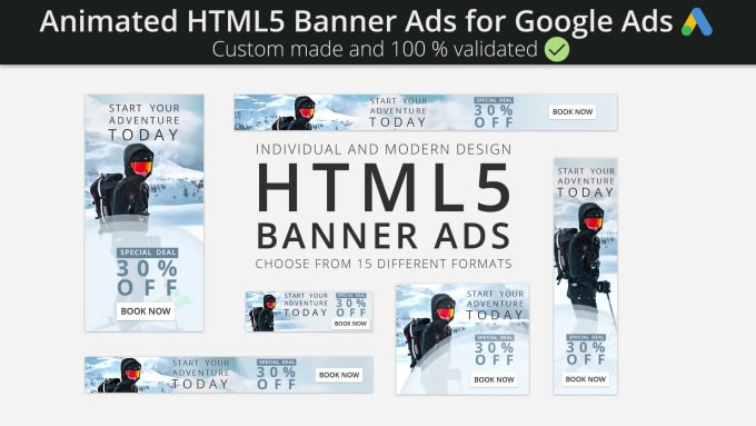 Design animated html5 banner ads for google display ads by Alexmiza | Fiverr