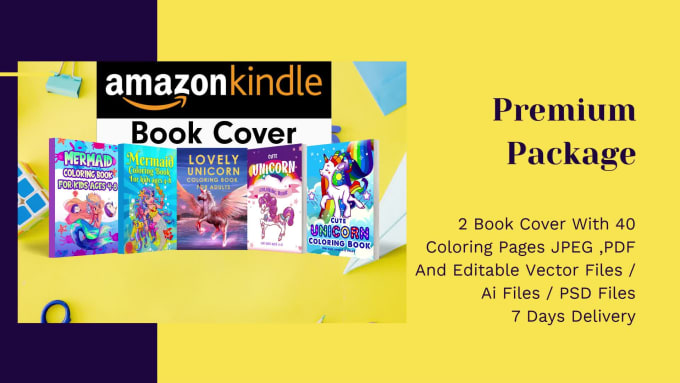 Draw kdp coloring book cover and coloring pages for amazon by