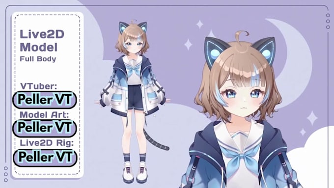 do live2d vtuber model, live2d rigging, 2d vtuber model, anime art, vtube studio