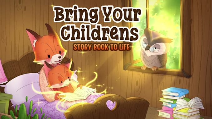 draw whimsical children book illustration for kids books