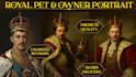 create custom royal pet and owner portrait in 24 hours