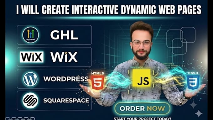 design custom landing page, dynamic web pages for squarespace wordpress ghl wix