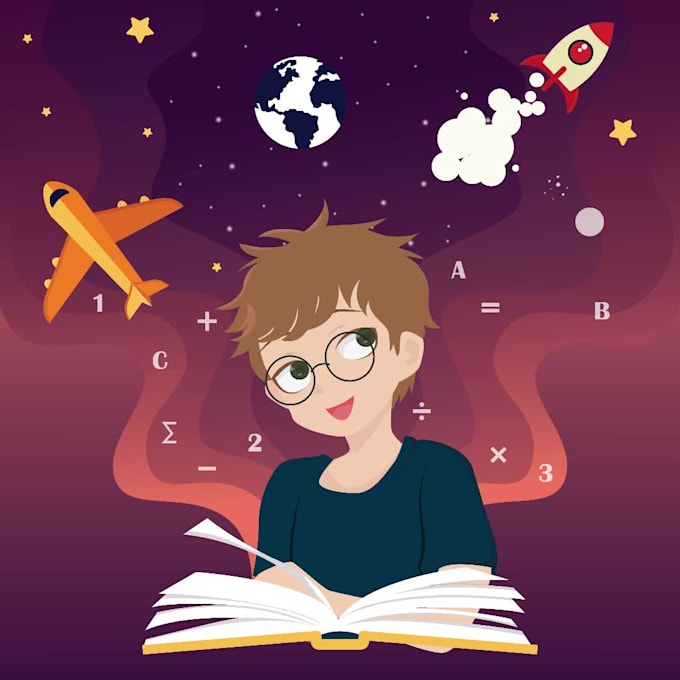 create flat vector illustration for you character or children book