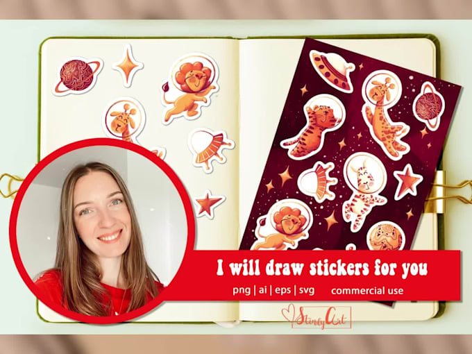 design cute illustrations for your stickers