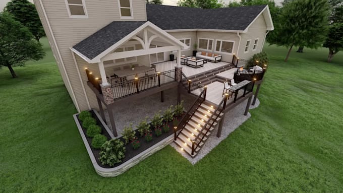 design your dream deck, screened porch, and pergola with 3d render