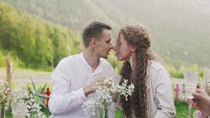 do cinematic wedding video editing and wedding invitation