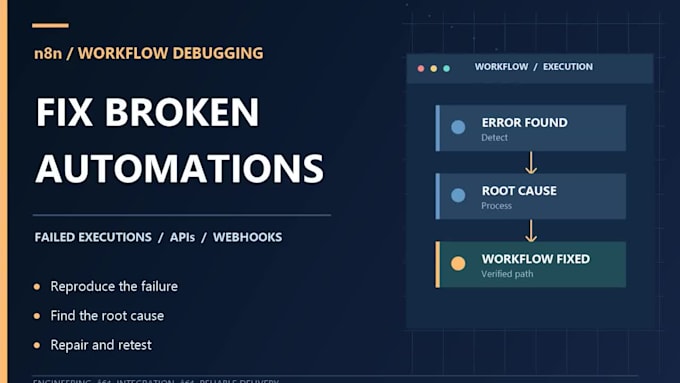 fix n8n workflow errors, failed executions and webhook bugs