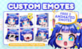 draw custom twitch emotes, chibi emotes, animated emotes, vtuber emotes for you