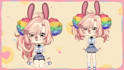 draw cute anime chibi live2d vtuber, pngtuber,2d vtuber model for vtuber rigging