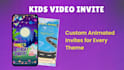 kids birthday invitation video or card in canva