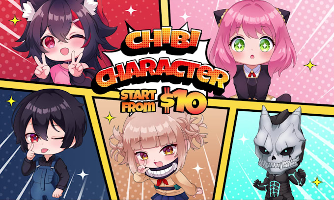 draw chibi anime, vtuber, original character and emotes