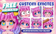 draw custom twitch emotes, animated emotes, chibi emotes, vtuber emotes for you
