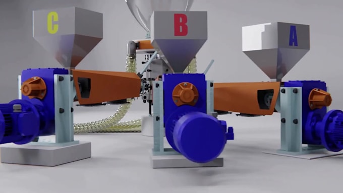 create 3d industrial animation, engineering animation, heavy machinery animation