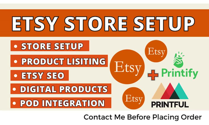 do etsy pod store setup, etsy digital store creation, SEO product listing