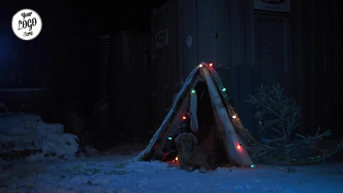 customize funny dog wait for santa greeting video