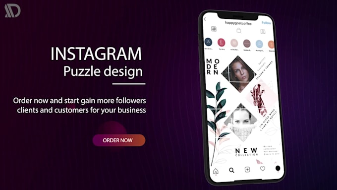 design high resolution puzzle instagram feed