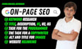 do complete on page SEO optimization and technical audit onpage website
