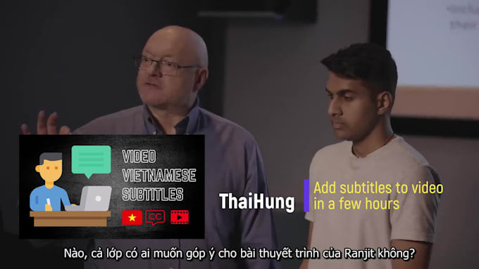 make english vietnamese captions subtitles to the video