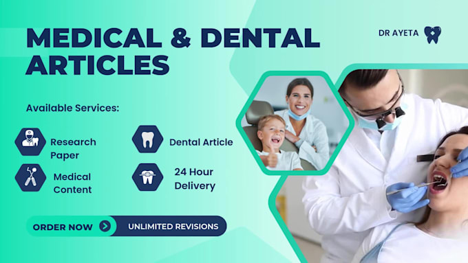 write SEO optimized medical and dental articles with original research