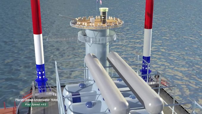 create realistic 3d marine industry shipyard animation