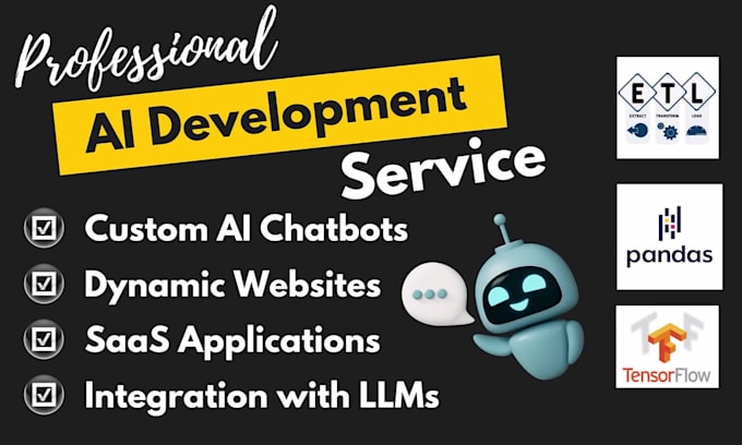 develop ai chatbots, websites, and saas applications using gpt, llms, and rag