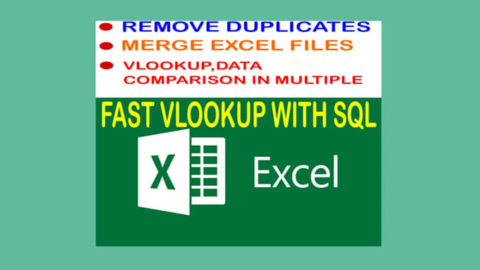 fast vlookup, merge excel files, remove duplicates