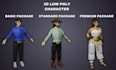 create 3d low poly character for your game or project