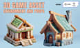 create low poly 3d game assets, buildings, and props for unity and ue