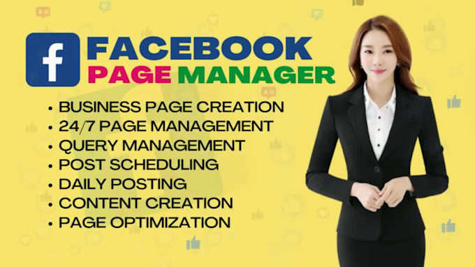be your facebook page,post creator and manager