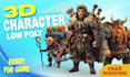 create 3d low poly character model for animation and game asset