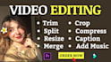do youtube video editing, rolls shorts reels trim split cut