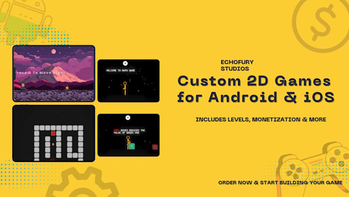 develop a custom 2d unity game for android and ios
