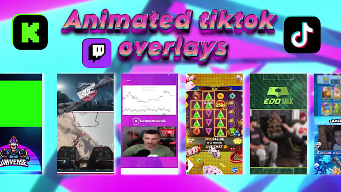 design a custom tiktok overlays  and stream screen package