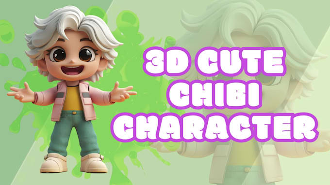 create cute 3d chibi character models for games,toys, or printing in blender