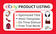 do ebay listing, ebay product listing, ebay SEO listing, ebay lister
