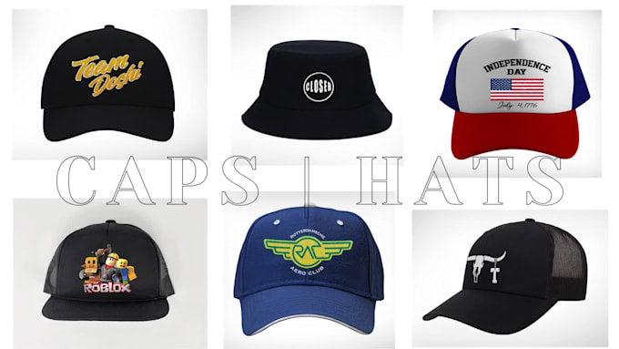 do custom cap, hat, and snapback design and mockup