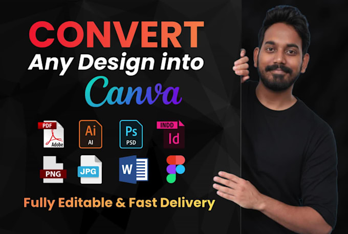 manually convert image, PDF, PSD, or ai file to canva editable