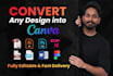 manually convert image, PDF, PSD, or ai file to canva editable