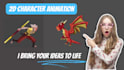 create 2d game character or 2d game character animation