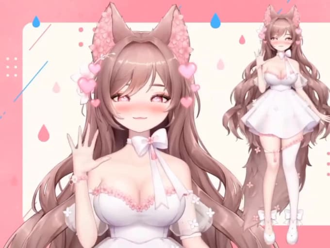 design 2d vtuber model, live2d model, vtuber rigging, live2d vtuber model, rig