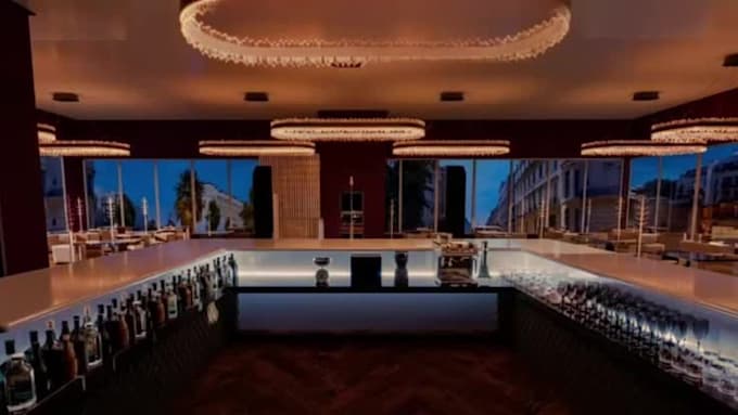 do photorealistic 3d restaurant and bar interior design