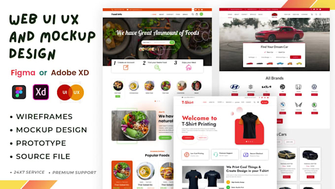 do website ui ux design, figma mockup design, landing page