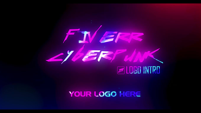 create glitchy cyberpunk logo intro