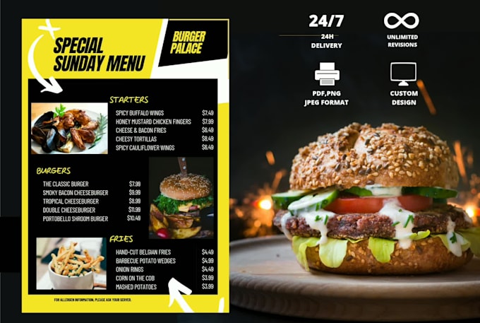design attractive restaurant menu,digital menu,bar menu