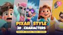 create pixar style cartoon character using midjourney ai