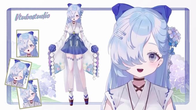 design v tuber model, v tuber anime v tuber commission live2d rigging for stream