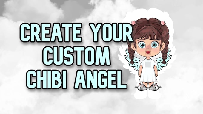 draw a custom cute kawaii chibi angel characters