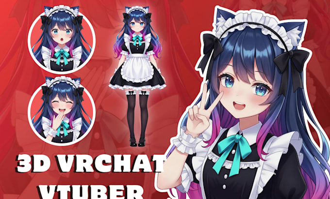 create 3d vrchat and vtuber avatars, anime characters, and vroid models with rig