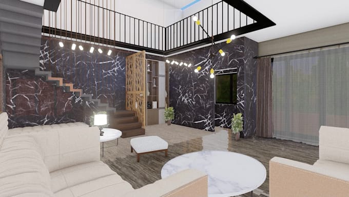 do interior design , 3d rendering and 3d modeling